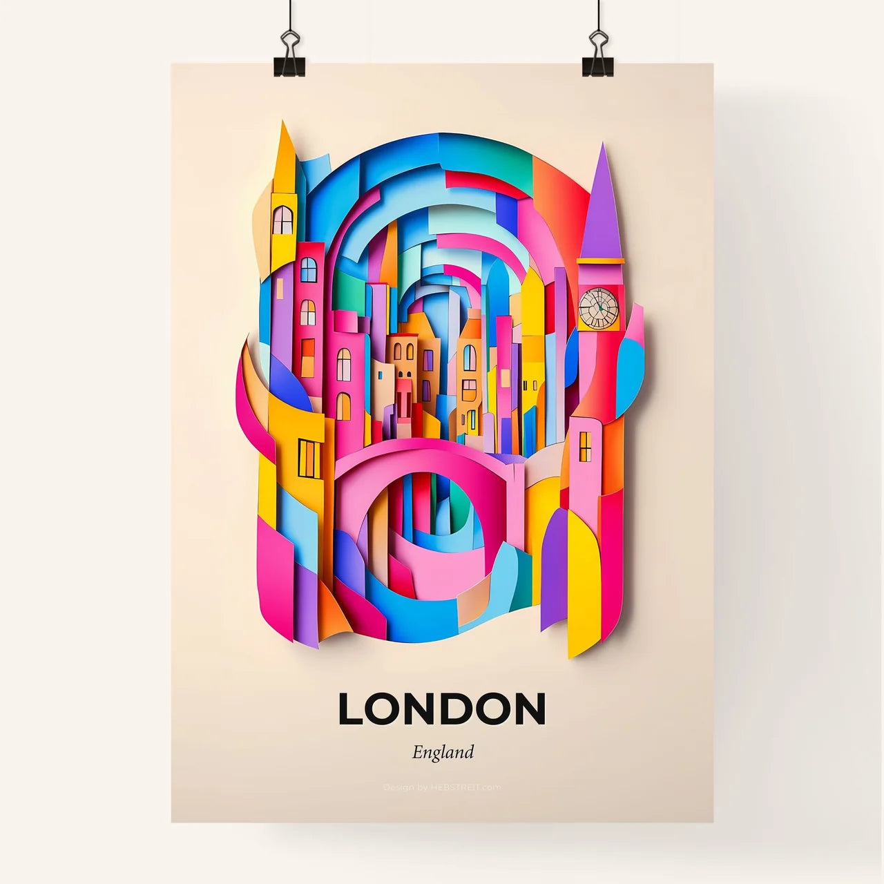 Vivid London, England, Colorful Poster
