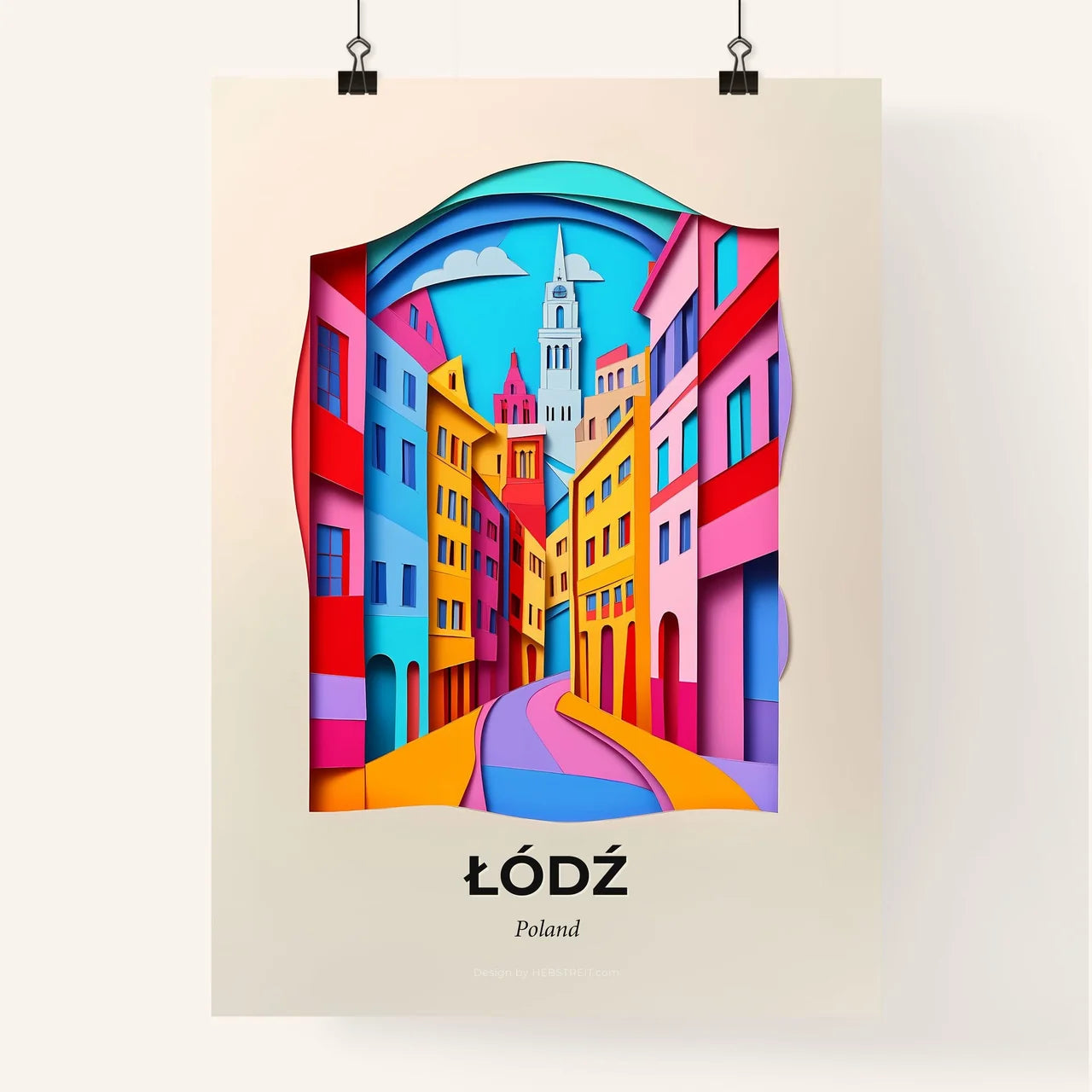 Vivid Łódź, Poland, Colorful Poster