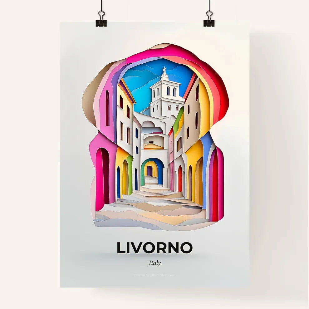 Vivid Livorno, Italy, Colorful Poster