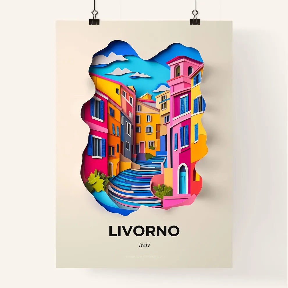 Vivid Livorno, Italy, Colorful Poster