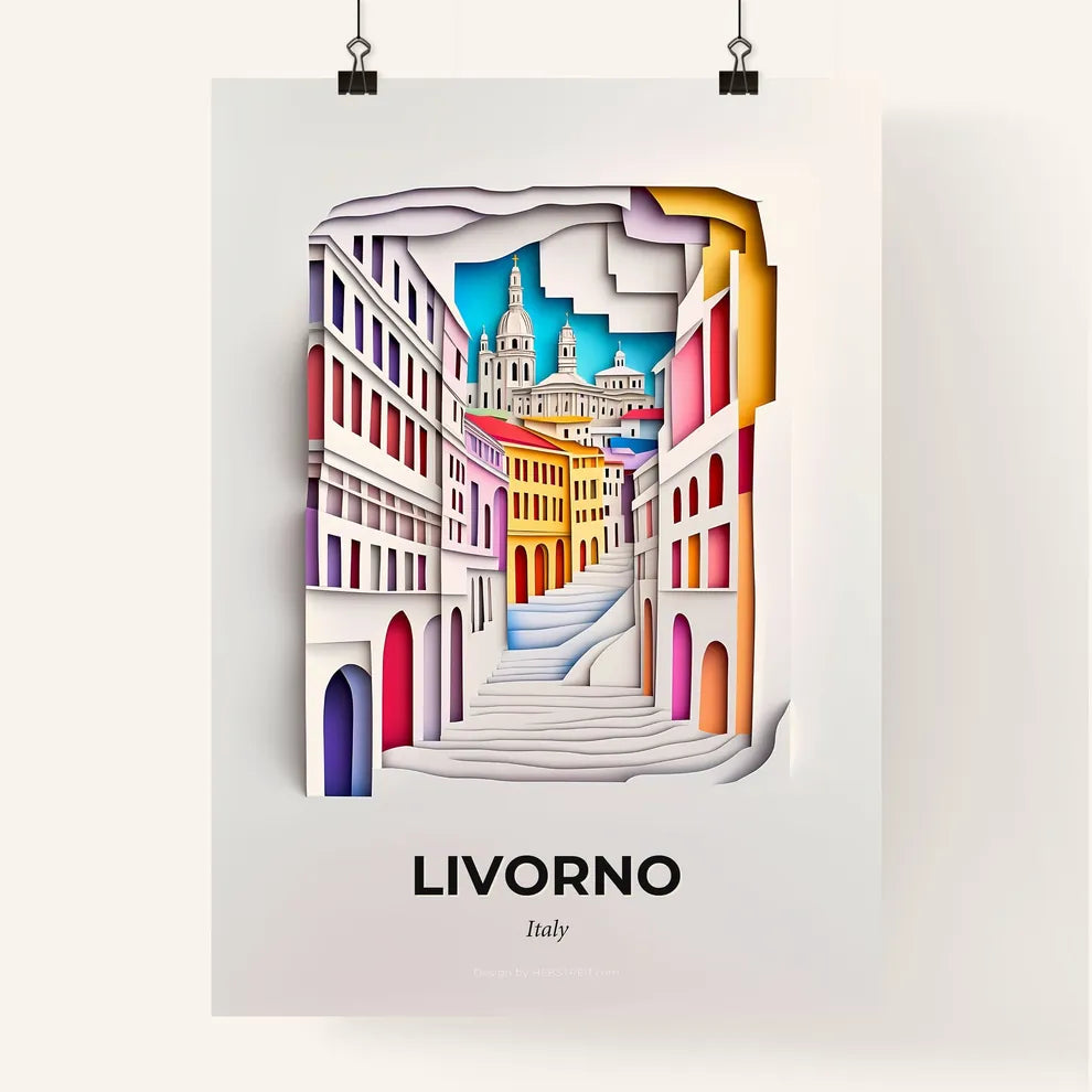 Vivid Livorno, Italy, Colorful Poster