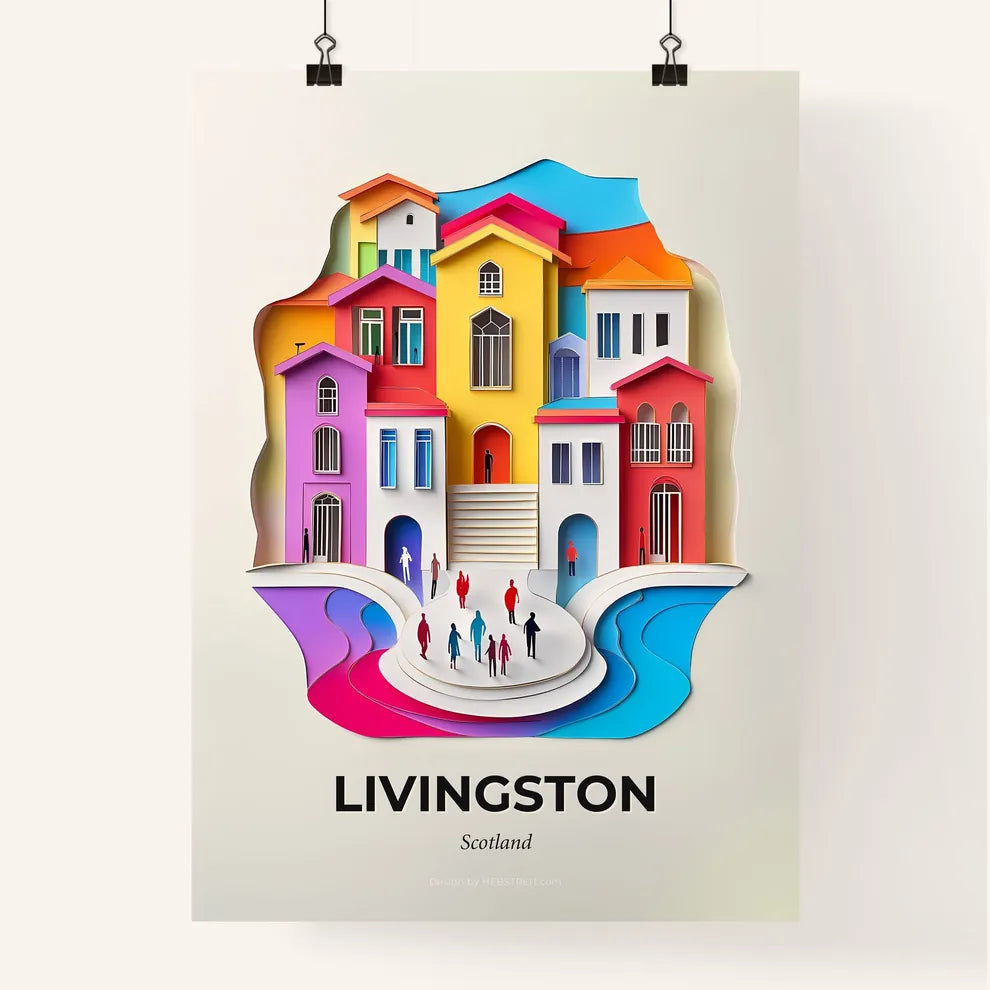 Vivid Livingston, Scotland, Colorful Poster