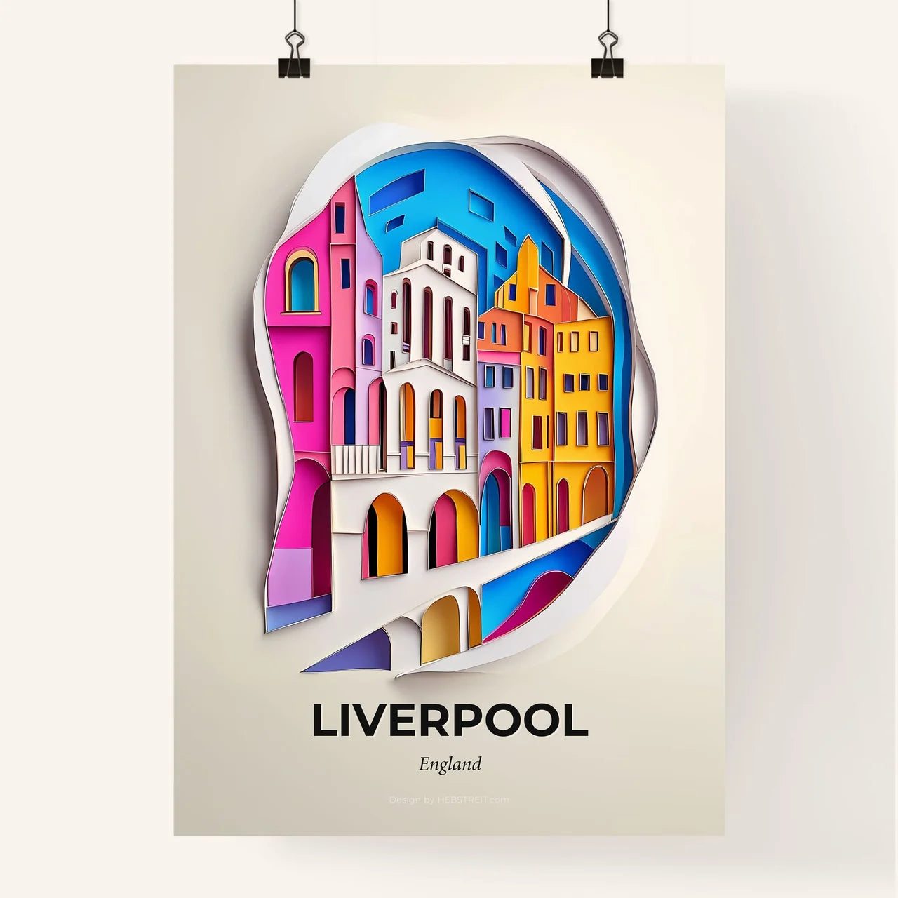 Vivid Liverpool, England, Colorful Poster