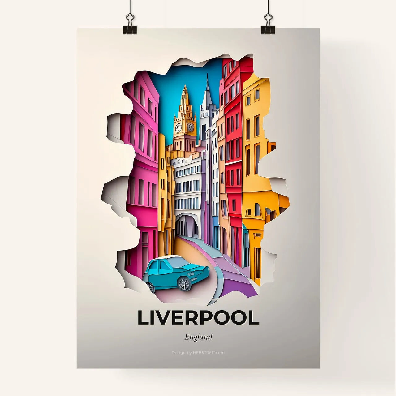 Vivid Liverpool, England, Colorful Poster