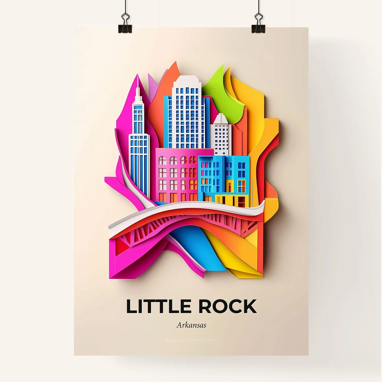 Vivid Little Rock, Arkansas, Colorful Poster