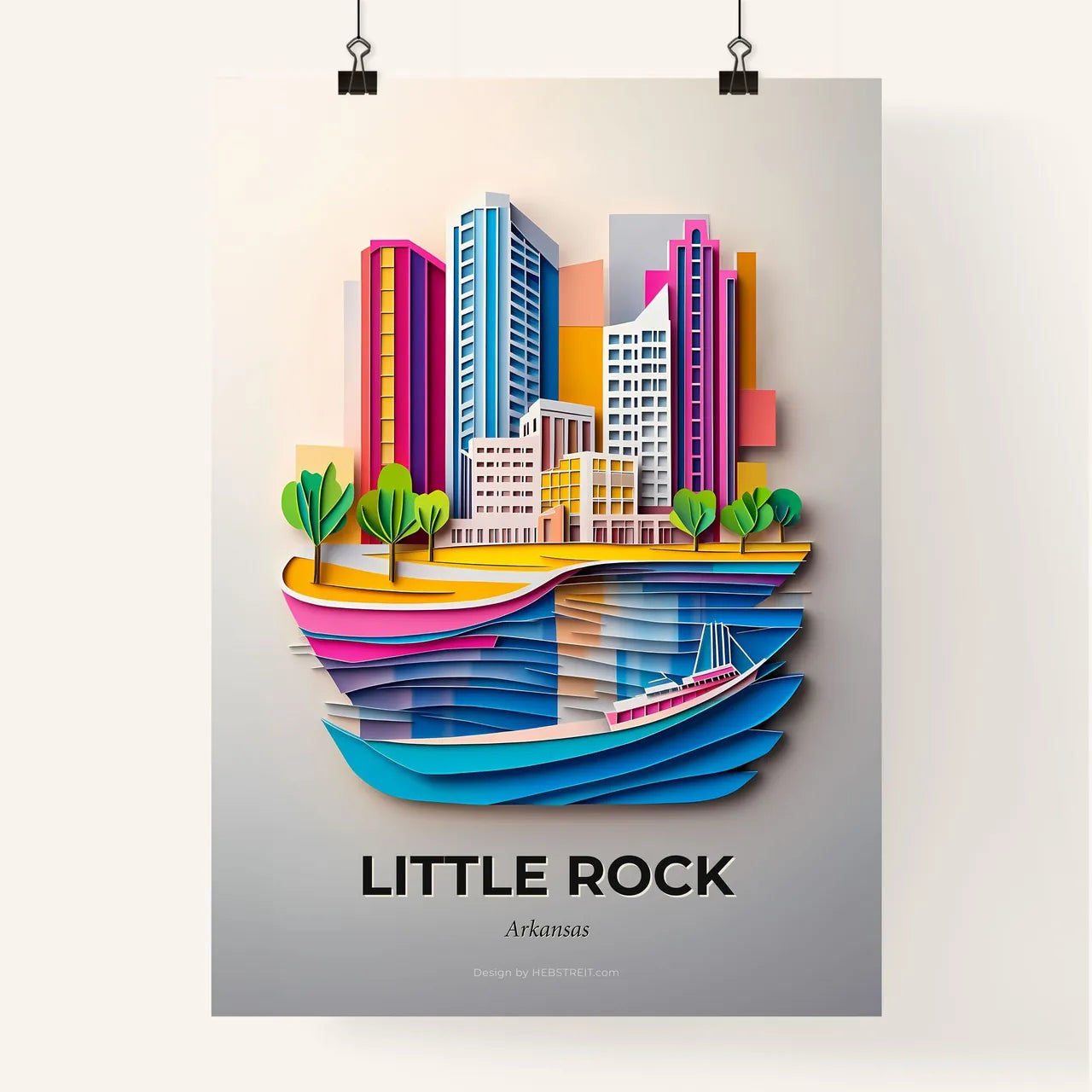 Vivid Little Rock, Arkansas, Colorful Poster