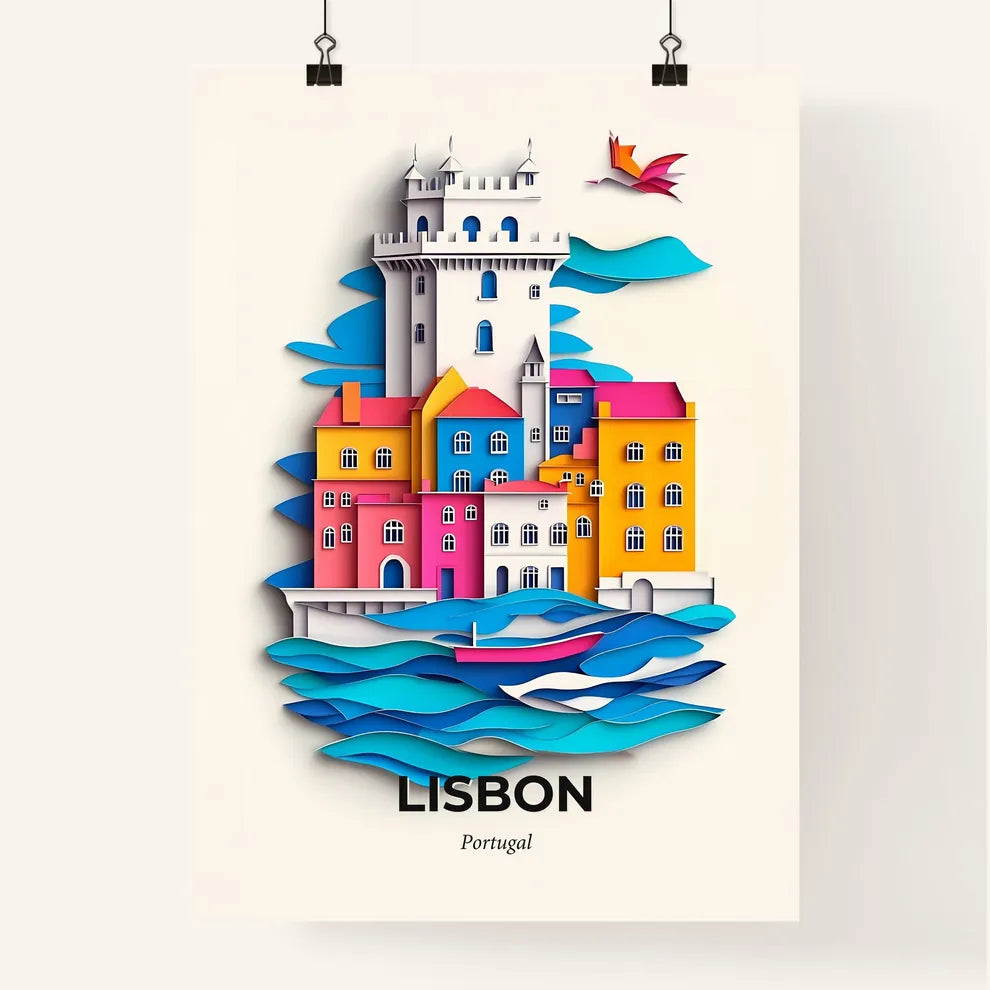 Vivid Lisbon, Portugal, Colorful Poster
