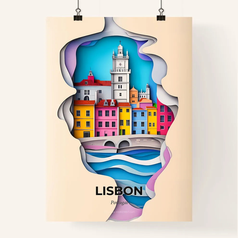 Vivid Lisbon, Portugal, Colorful Poster