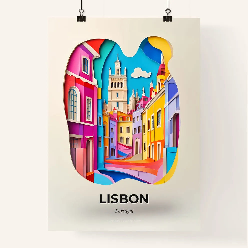 Vivid Lisbon, Portugal, Colorful Poster