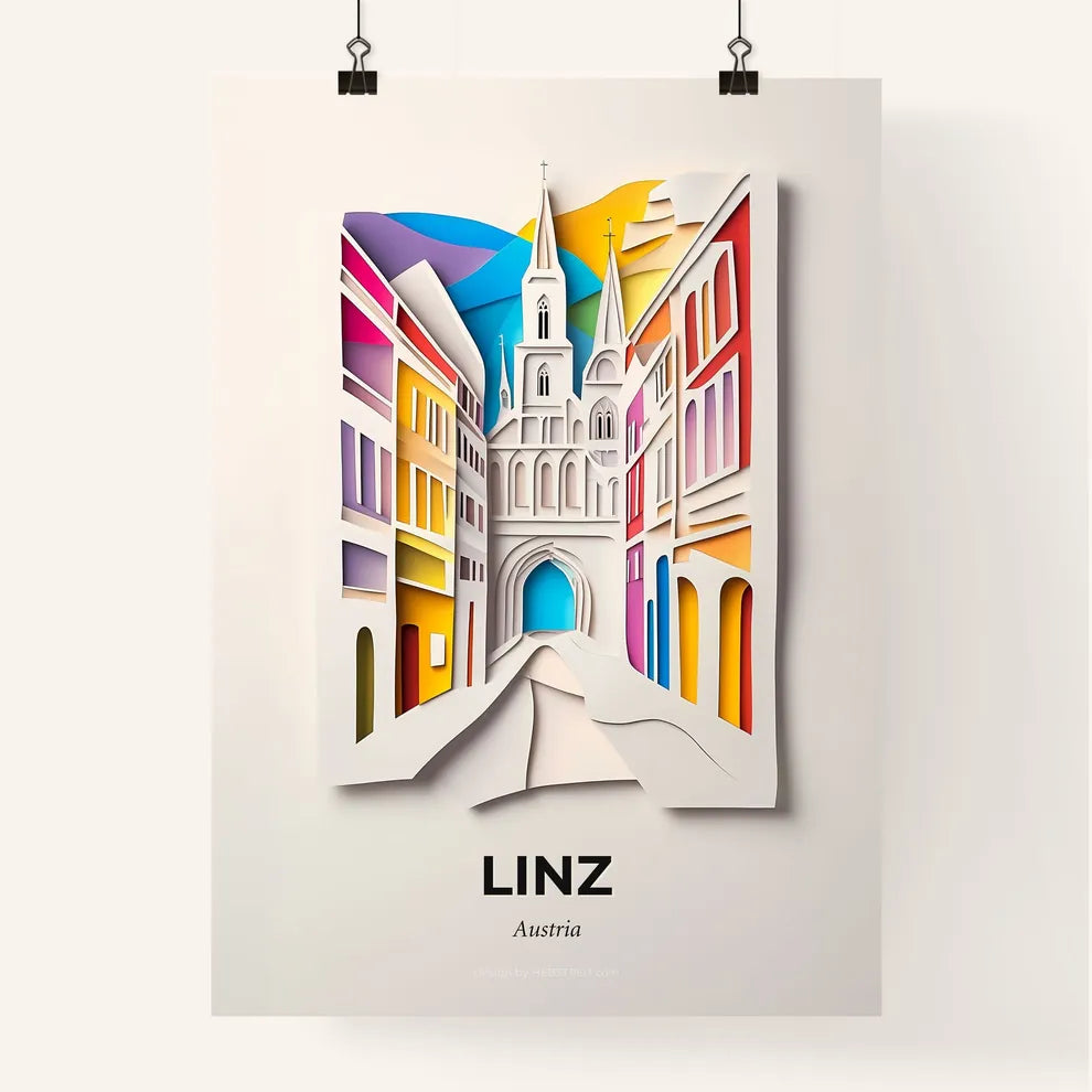 Vivid Linz, Austria, Colorful Poster