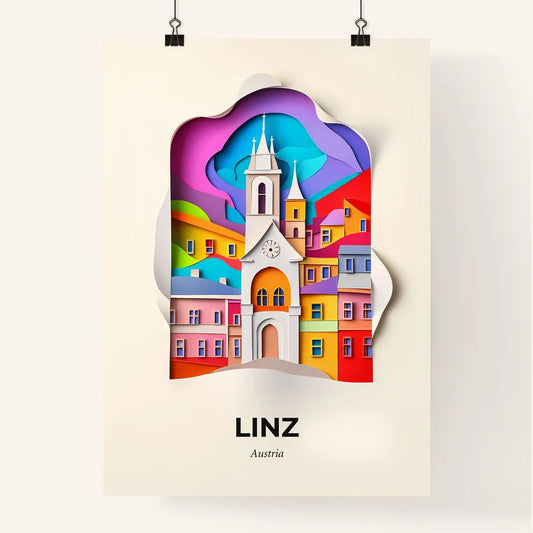 Vivid Linz, Austria, Colorful Poster
