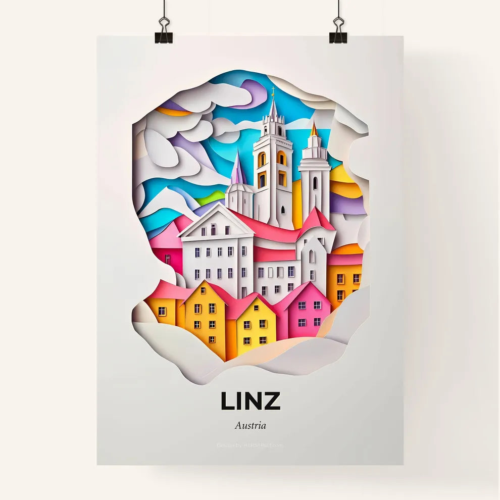 Vivid Linz, Austria, Colorful Poster