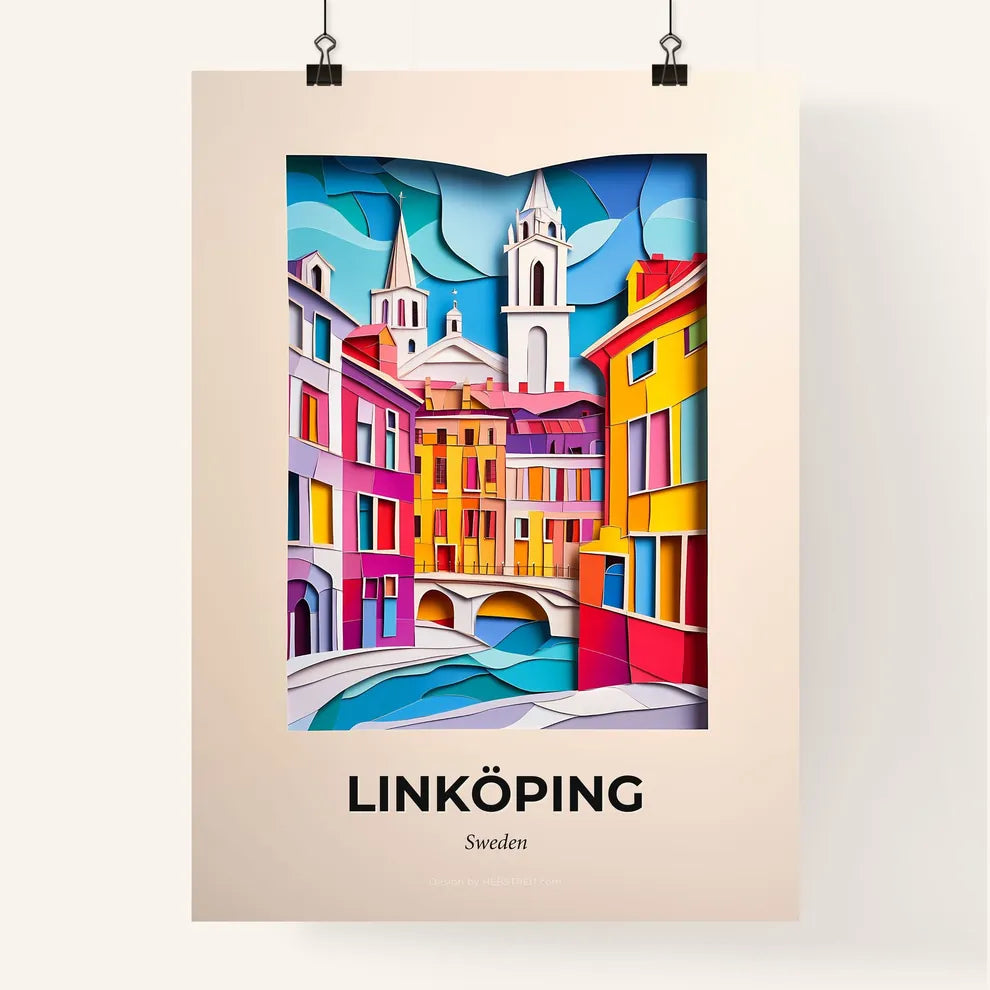 Vivid Linköping, Sweden, Colorful Poster