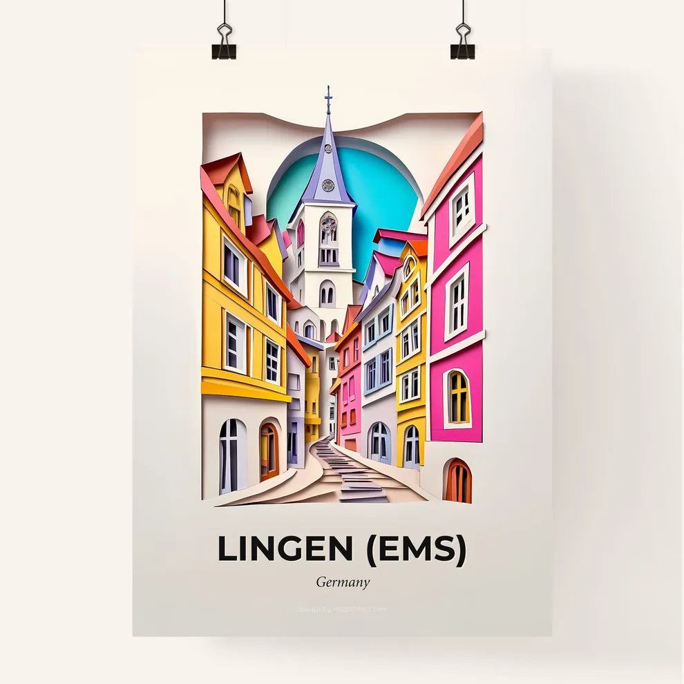 Vivid Lingen (Ems), Germany, Colorful Poster