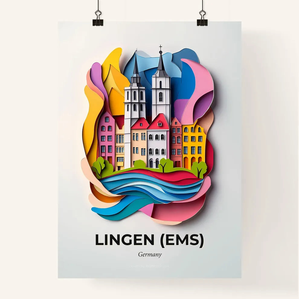 Vivid Lingen (Ems), Germany, Colorful Poster
