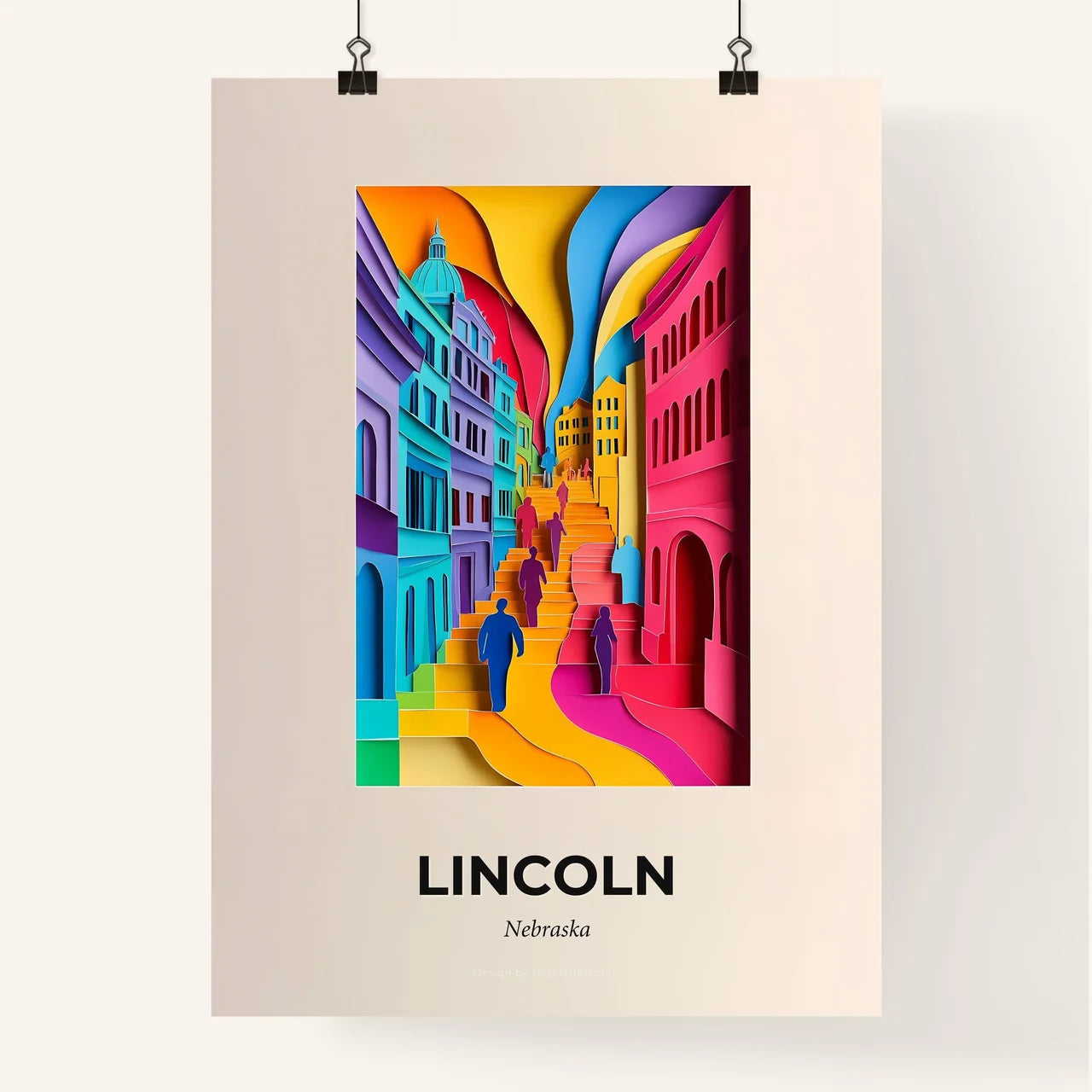Vivid Lincoln, Nebraska, Colorful Poster