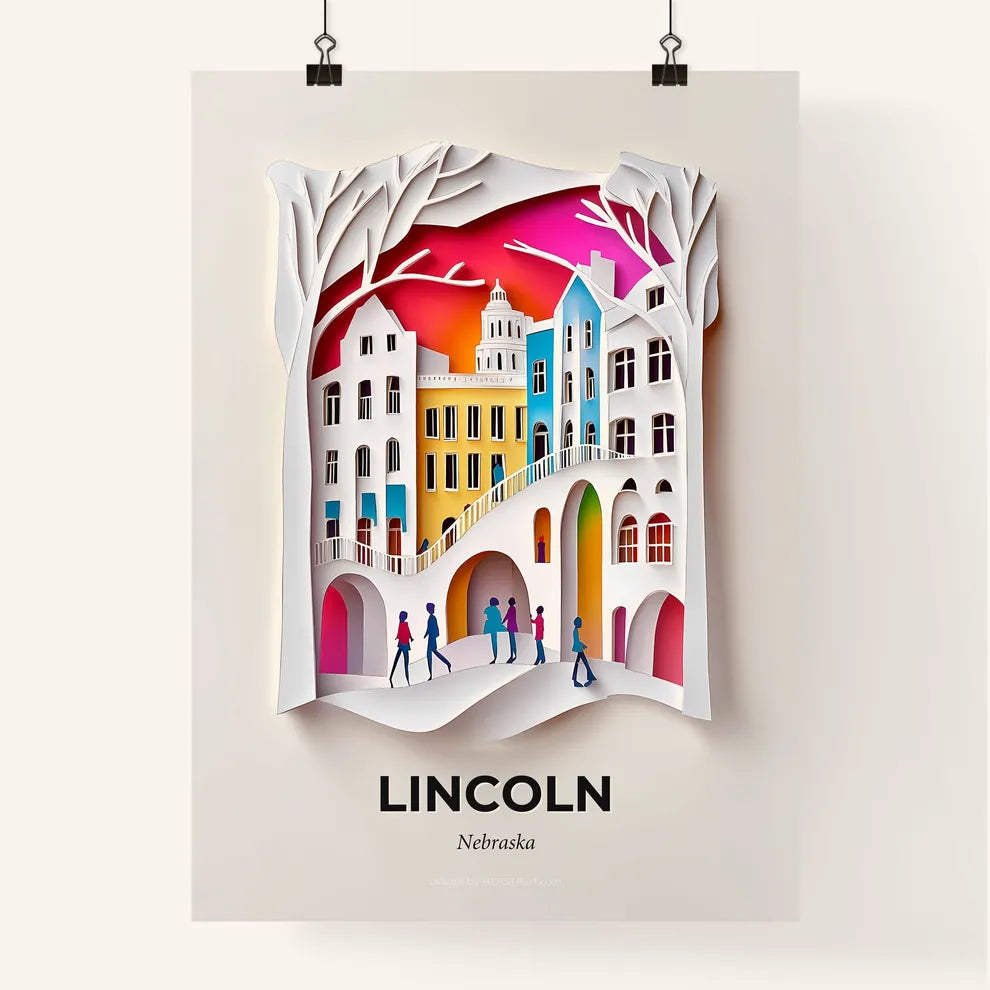 Vivid Lincoln, Nebraska, Colorful Poster