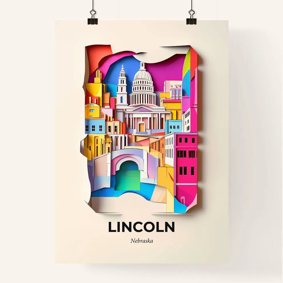 Vivid Lincoln, Nebraska, Colorful Poster