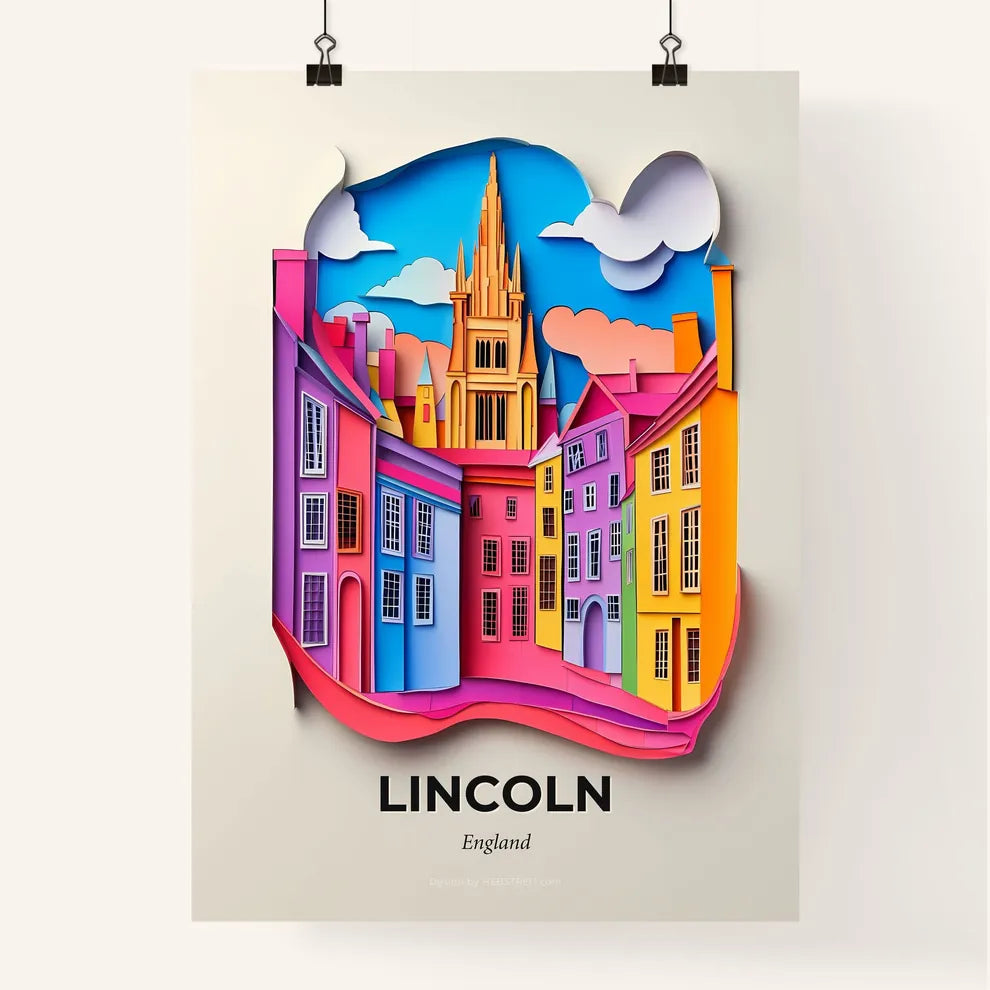 Vivid Lincoln, England, Colorful Poster