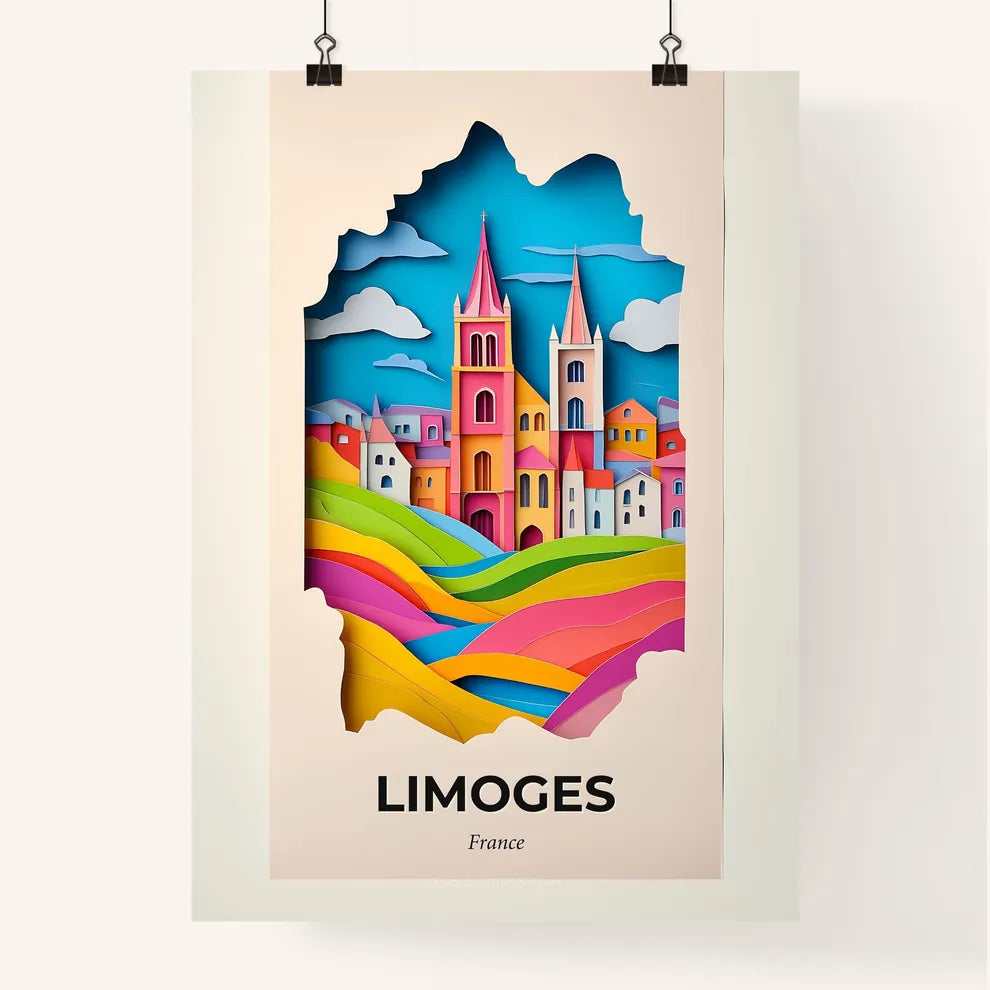Vivid Limoges, France, Colorful Poster