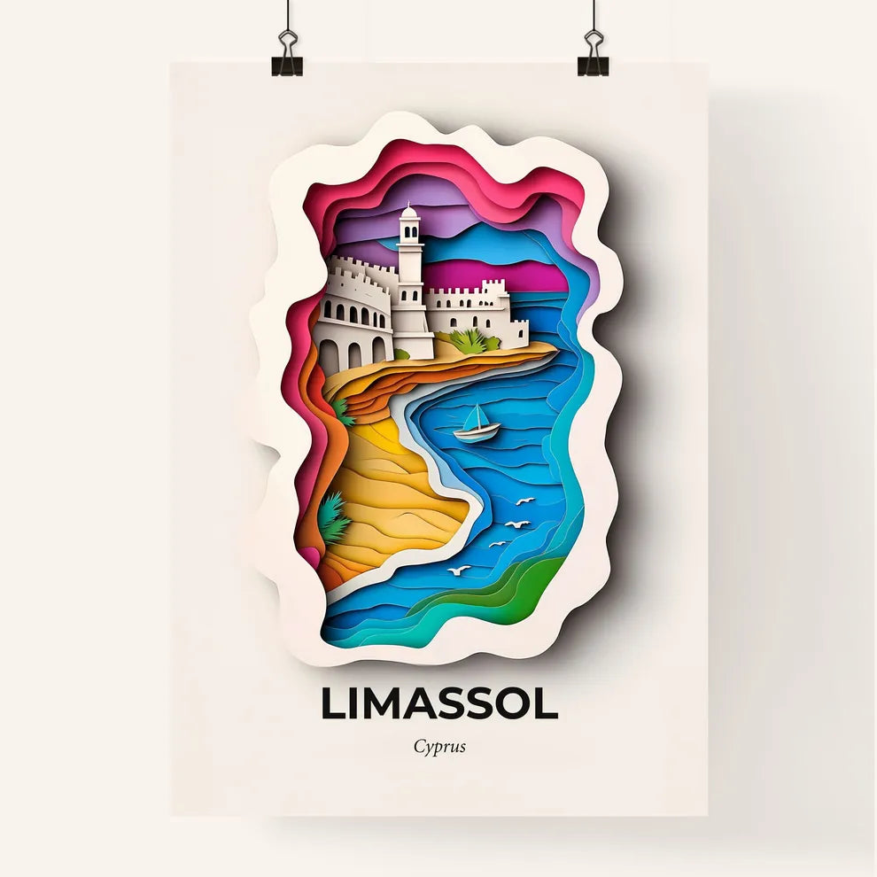 Vivid Limassol, Cyprus, Colorful Poster