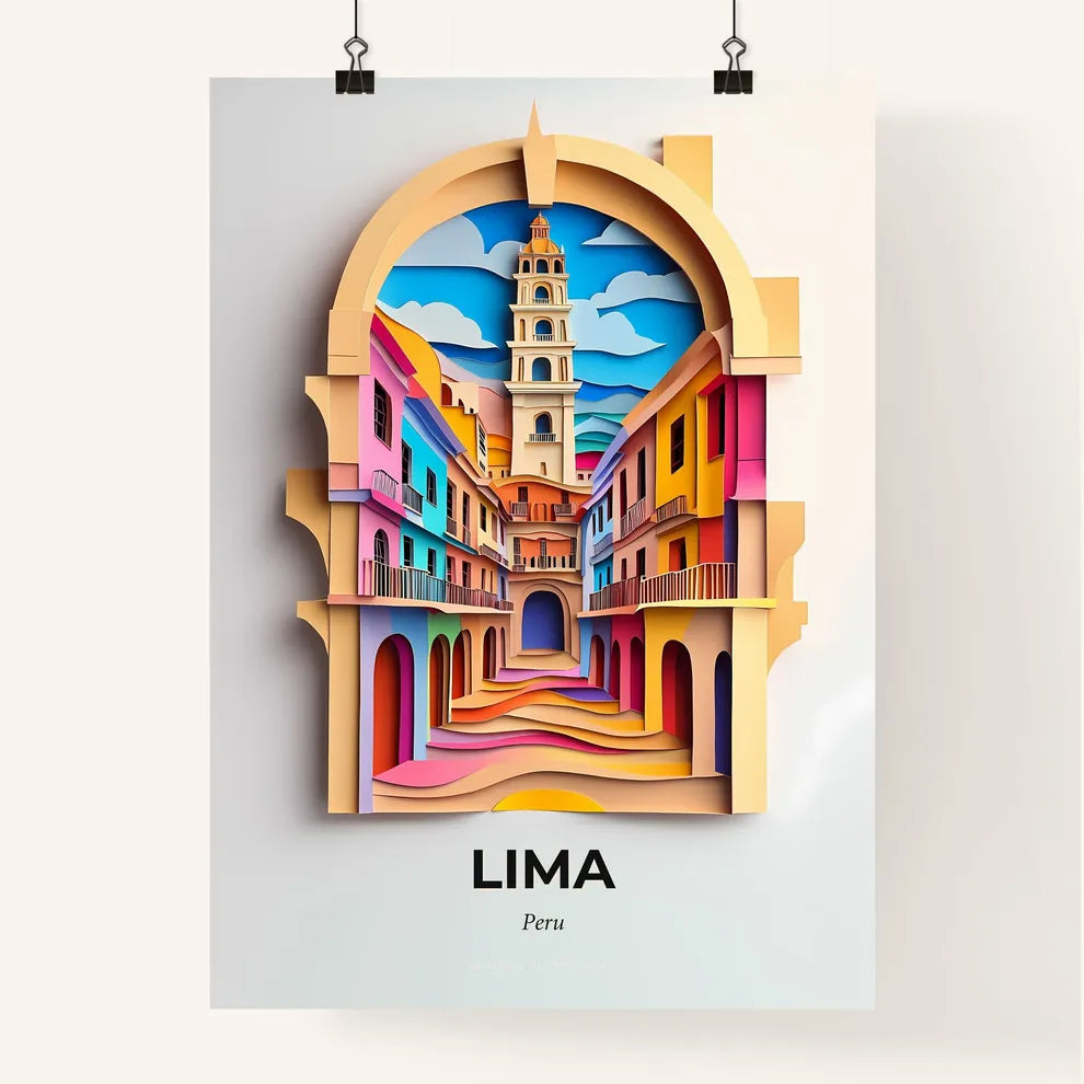 Vivid Lima, Peru, Colorful Poster
