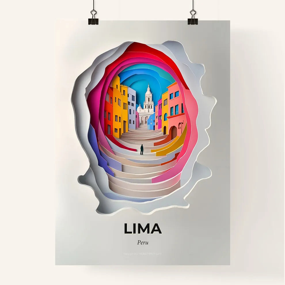 Vivid Lima, Peru, Colorful Poster