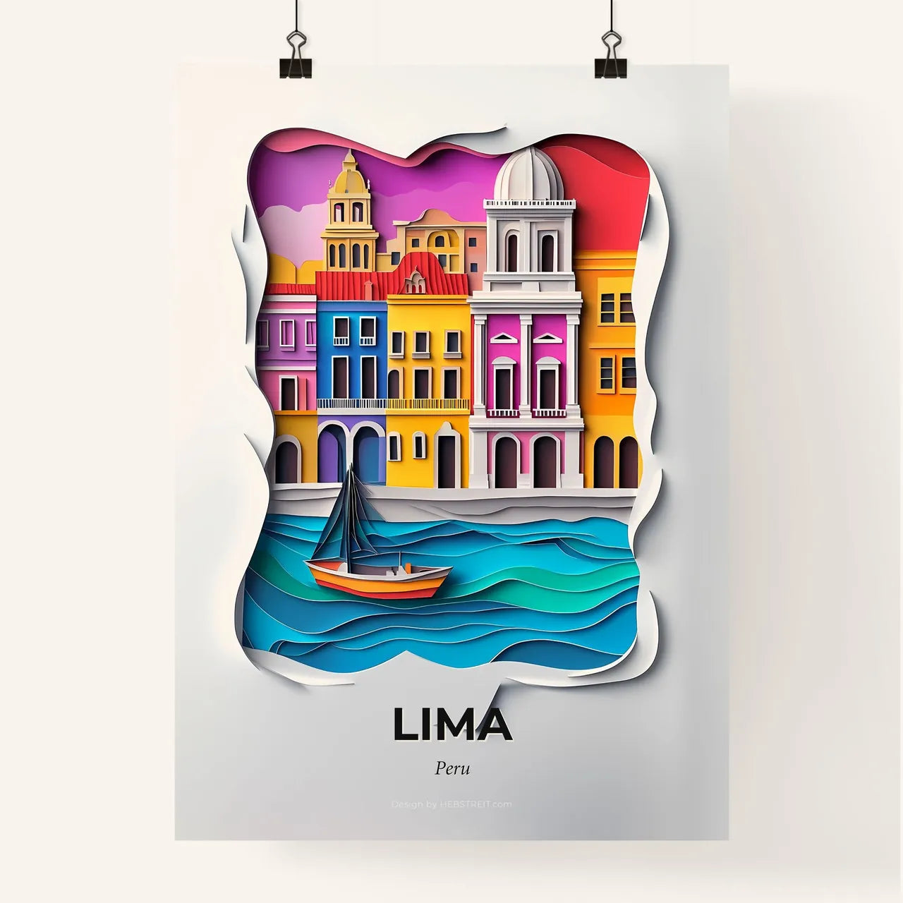 Vivid Lima, Peru, Colorful Poster