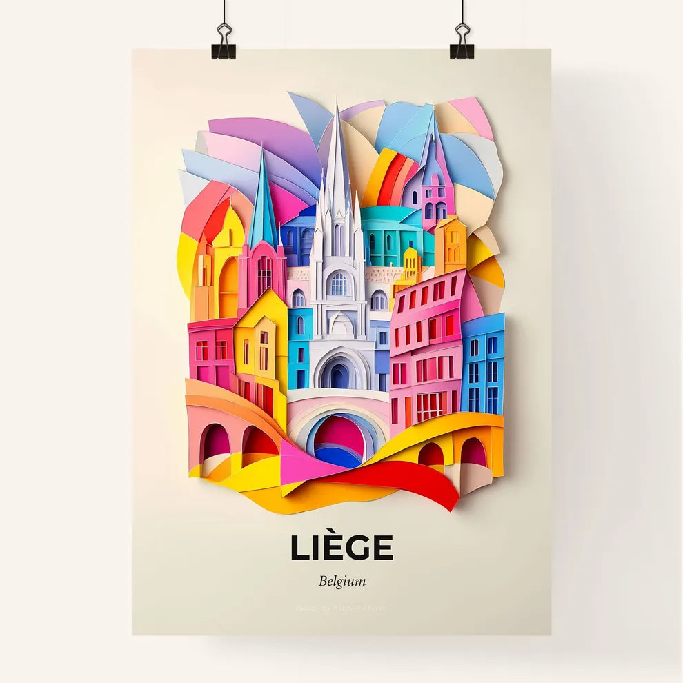 Vivid Liège , Belgium, Colorful Poster