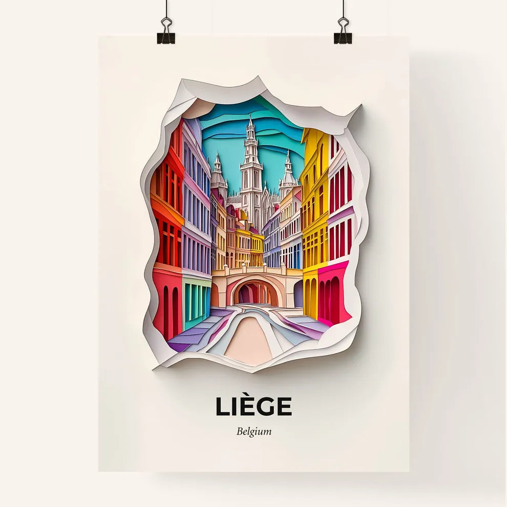 Vivid Liège , Belgium, Colorful Poster