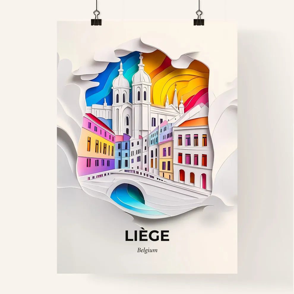 Vivid Liège , Belgium, Colorful Poster