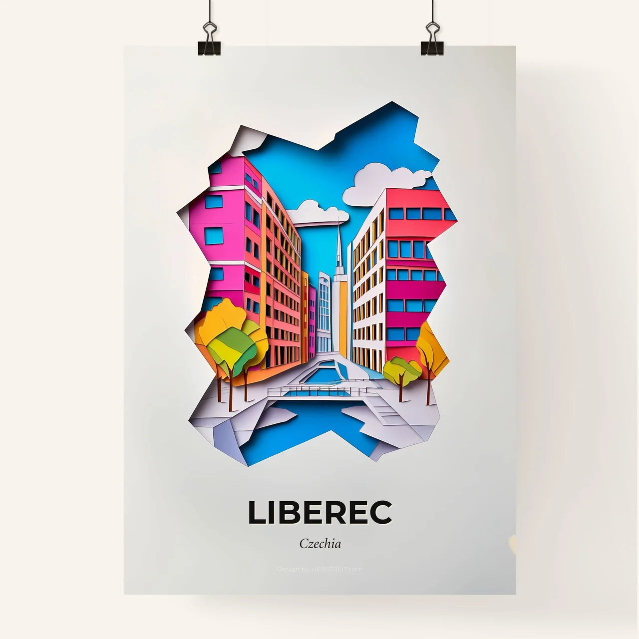 Vivid Liberec, Czechia, Colorful Poster