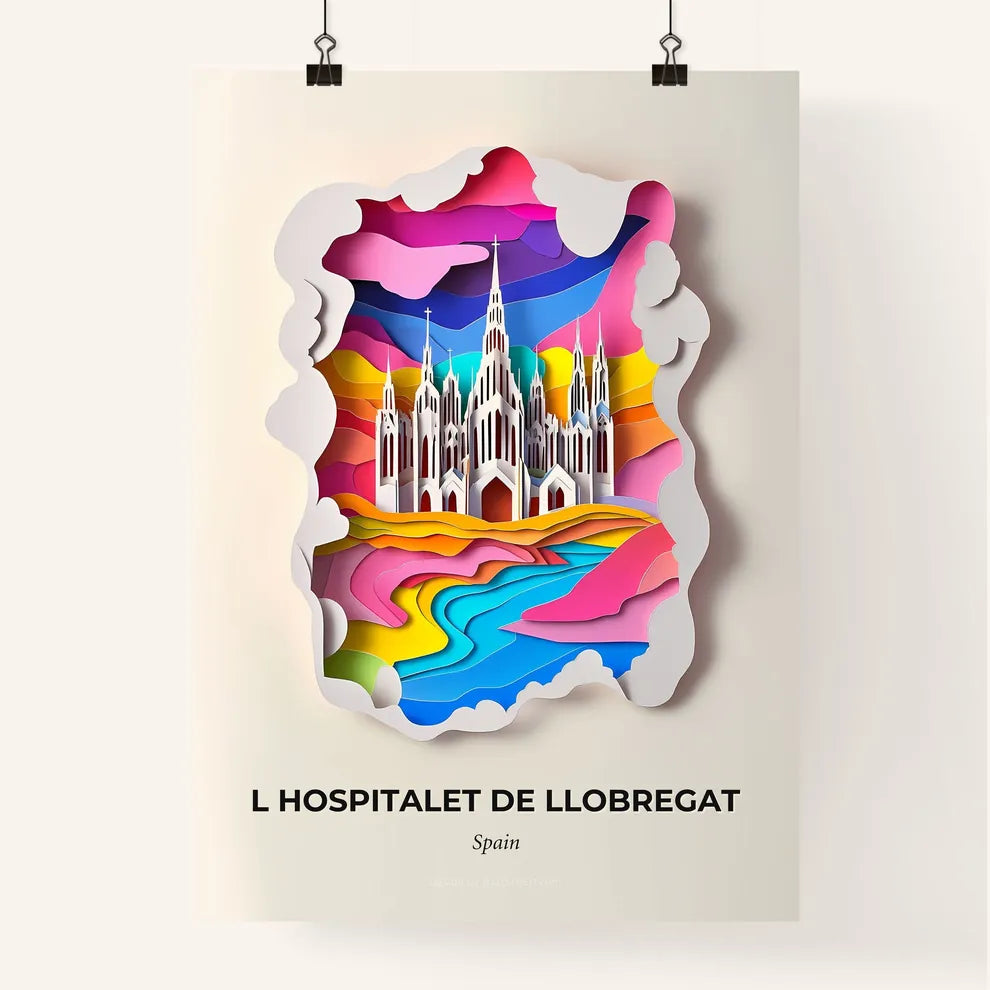 Vivid L Hospitalet de Llobregat, Spain, Colorful Poster
