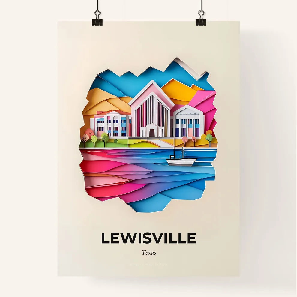 Vivid Lewisville, Texas, Colorful Poster