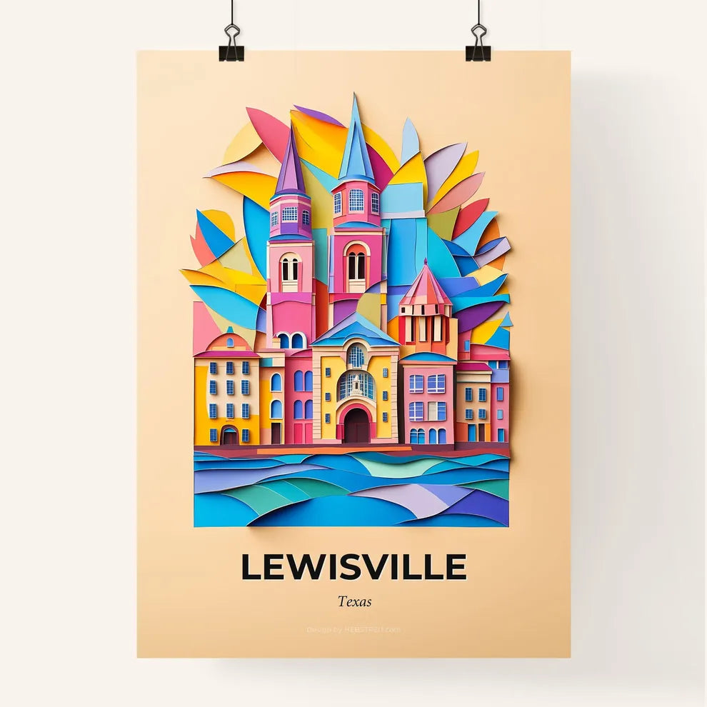 Vivid Lewisville, Texas, Colorful Poster