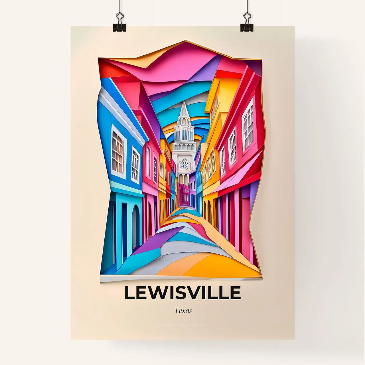Vivid Lewisville, Texas, Colorful Poster