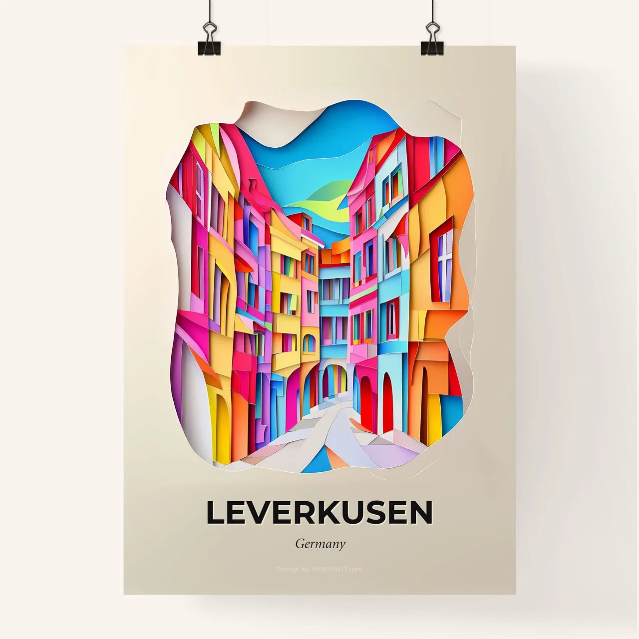 Vivid Leverkusen, Germany, Colorful Poster