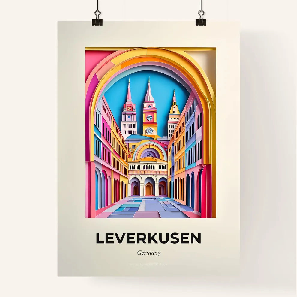 Vivid Leverkusen, Germany, Colorful Poster