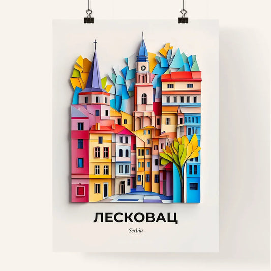 Vivid Leskovac, Serbia, Colorful Poster