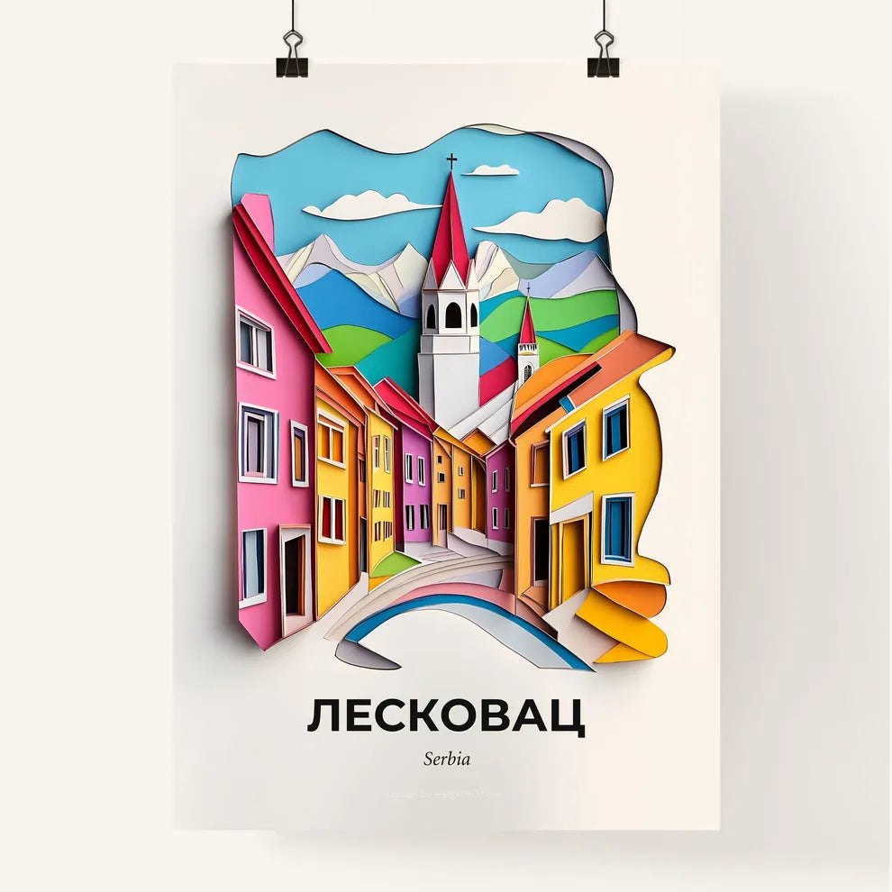 Vivid Leskovac, Serbia, Colorful Poster