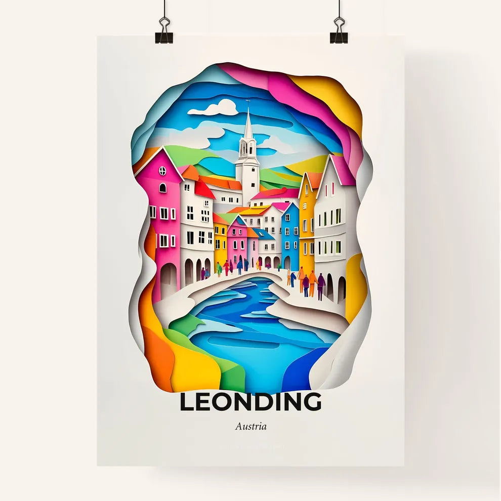 Vivid Leonding, Austria, Colorful Poster