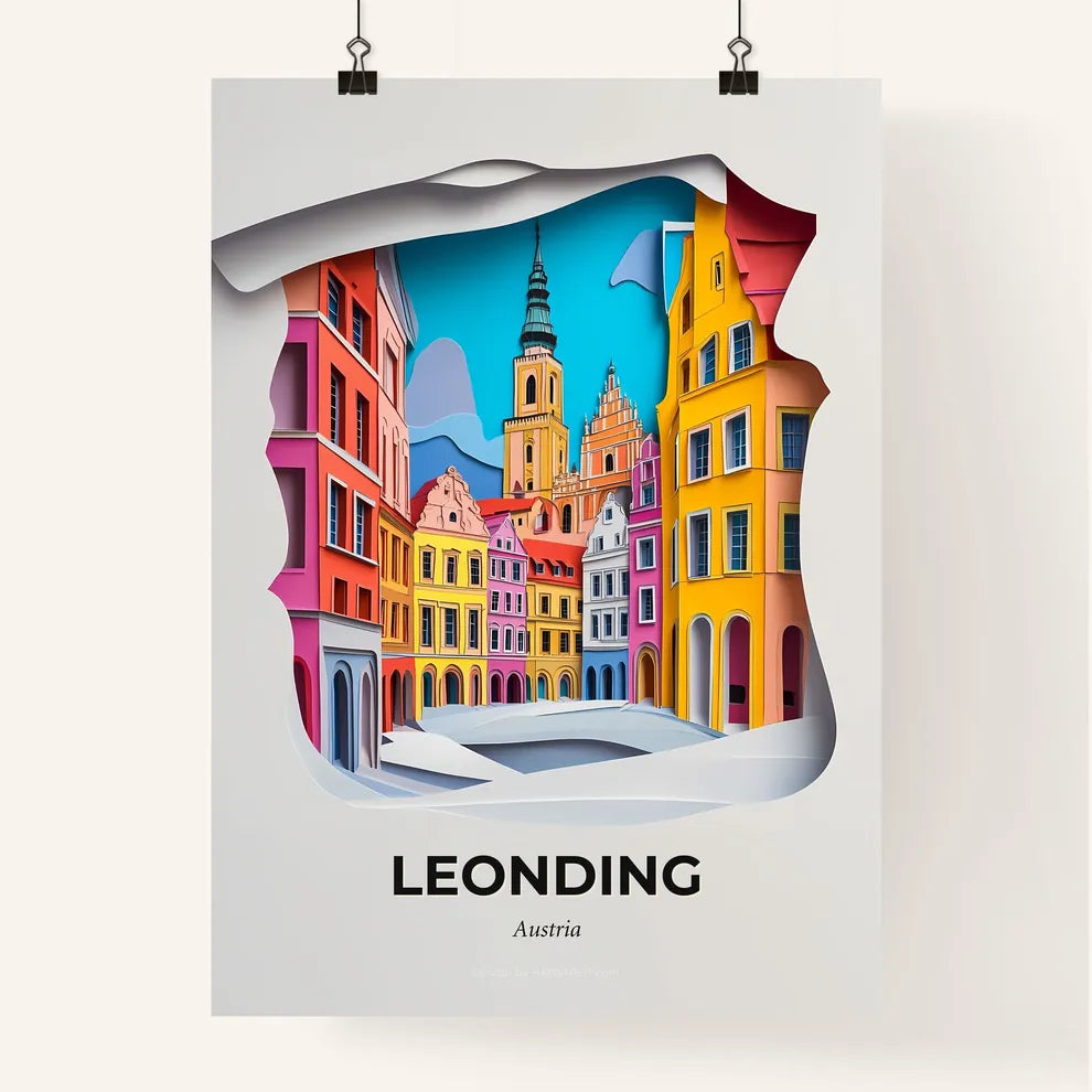 Vivid Leonding, Austria, Colorful Poster