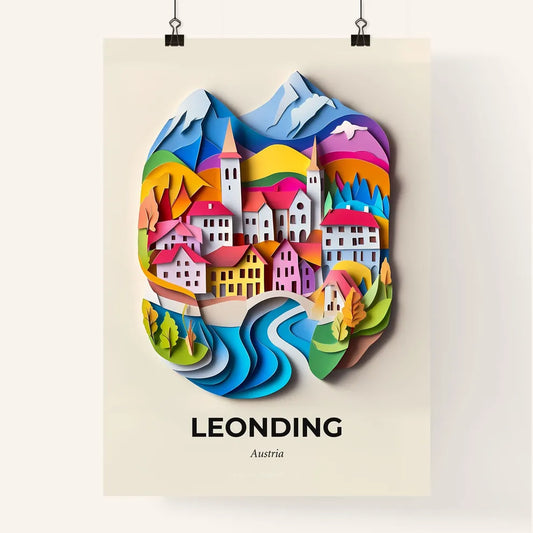 Vivid Leonding, Austria, Colorful Poster