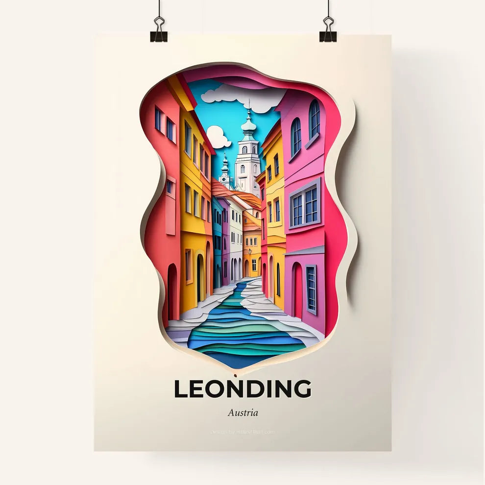 Vivid Leonding, Austria, Colorful Poster