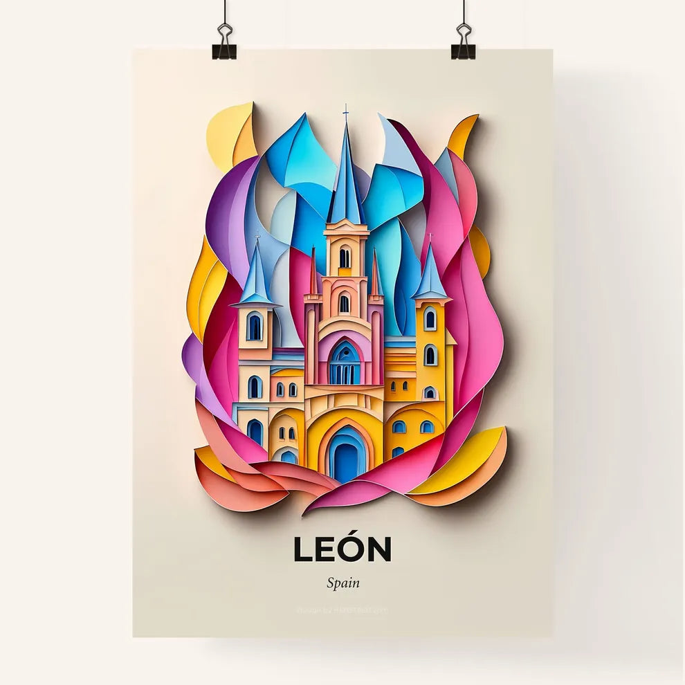 Vivid León, Spain, Colorful Poster