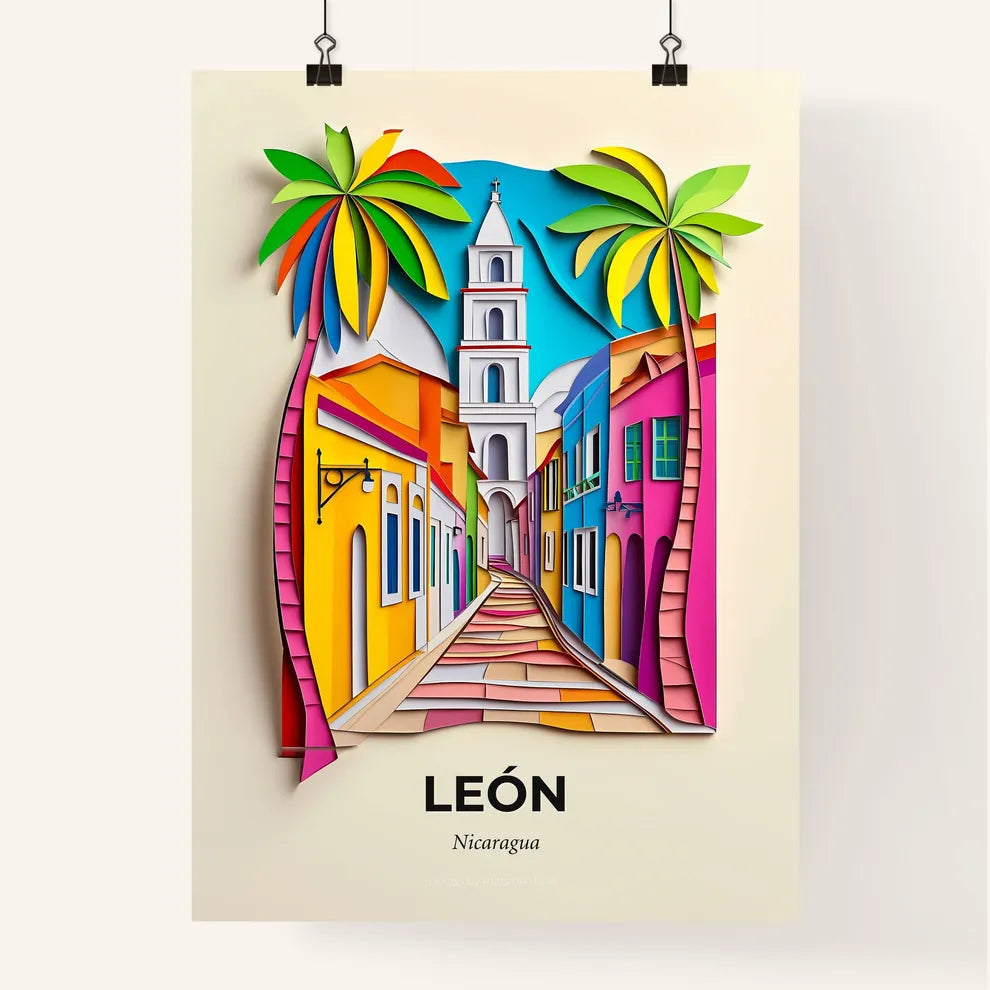 Vivid León, Nicaragua, Colorful Poster