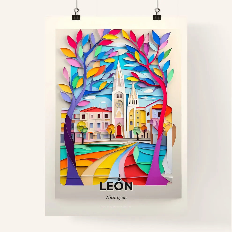 Vivid León, Nicaragua, Colorful Poster