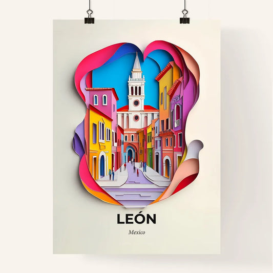 Vivid León, Mexico, Colorful Poster