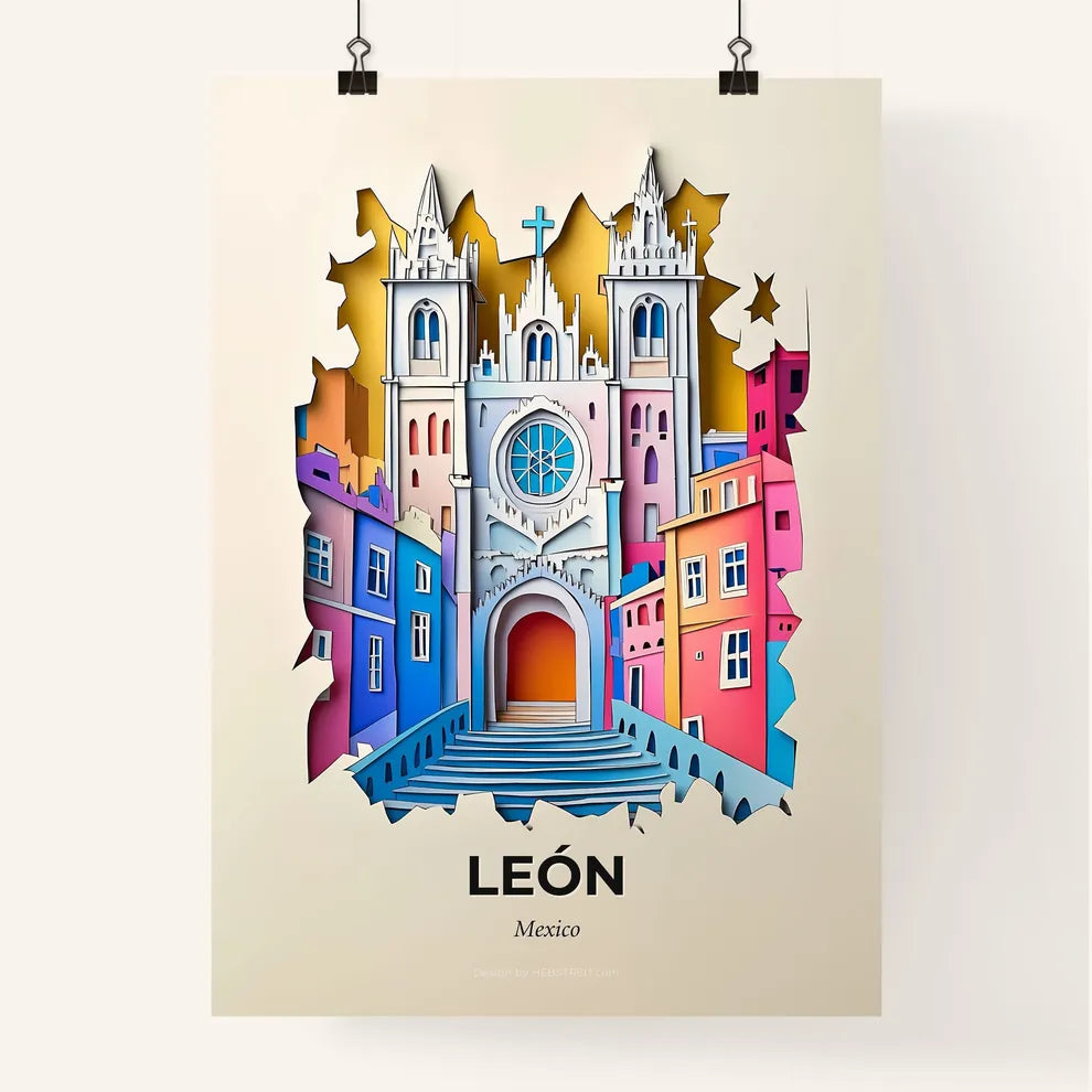 Vivid León, Mexico, Colorful Poster