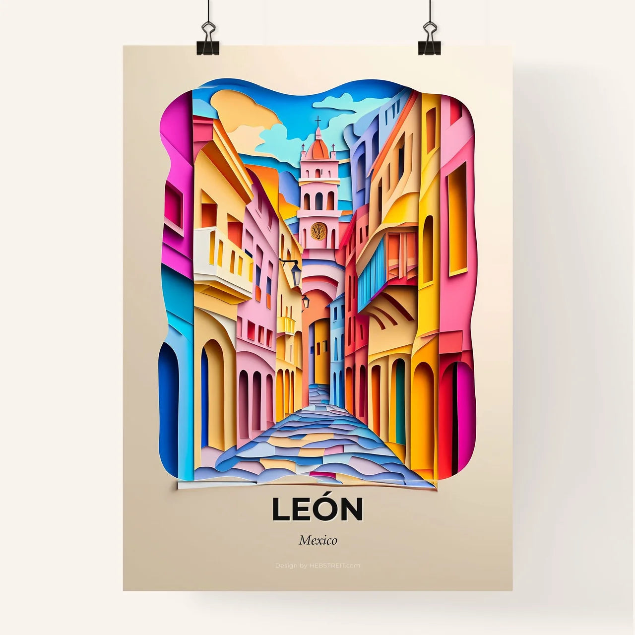 Vivid León, Mexico, Colorful Poster